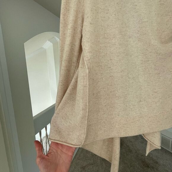 Aqua Cashmere Cream Open Front Women's Cardigan, XS - Picture 4 of 5